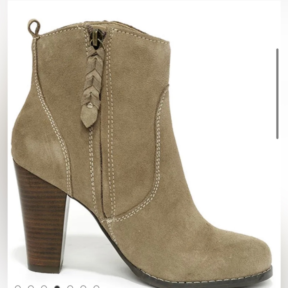 Very Volatile Wright Taupe Suede Leather Ankle Boots - Picture 9 of 10